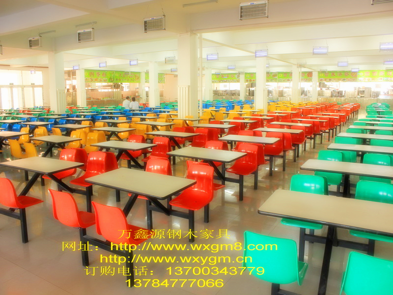 食堂餐桌椅-號連體037